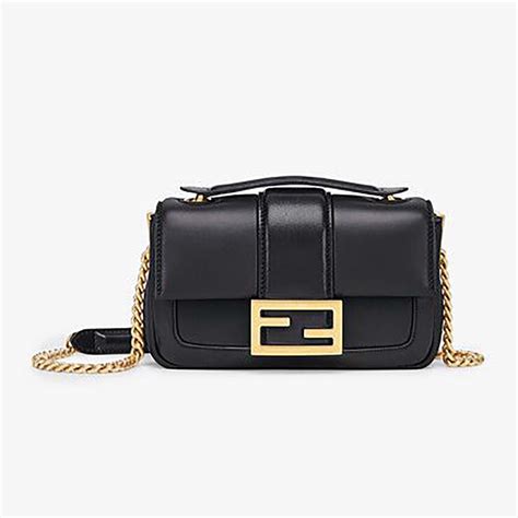 fendi black 2021 baguette chain bag|fendi baguette bag.